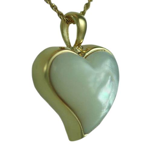 Curved Pearl Heart Keepsake Pendant IV